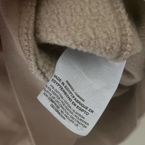 Rare NIKE Blue Tag Fleece Raised AIR Logo Pullover Hoodie Mens Large Beige Cream - Picture 6 of 6